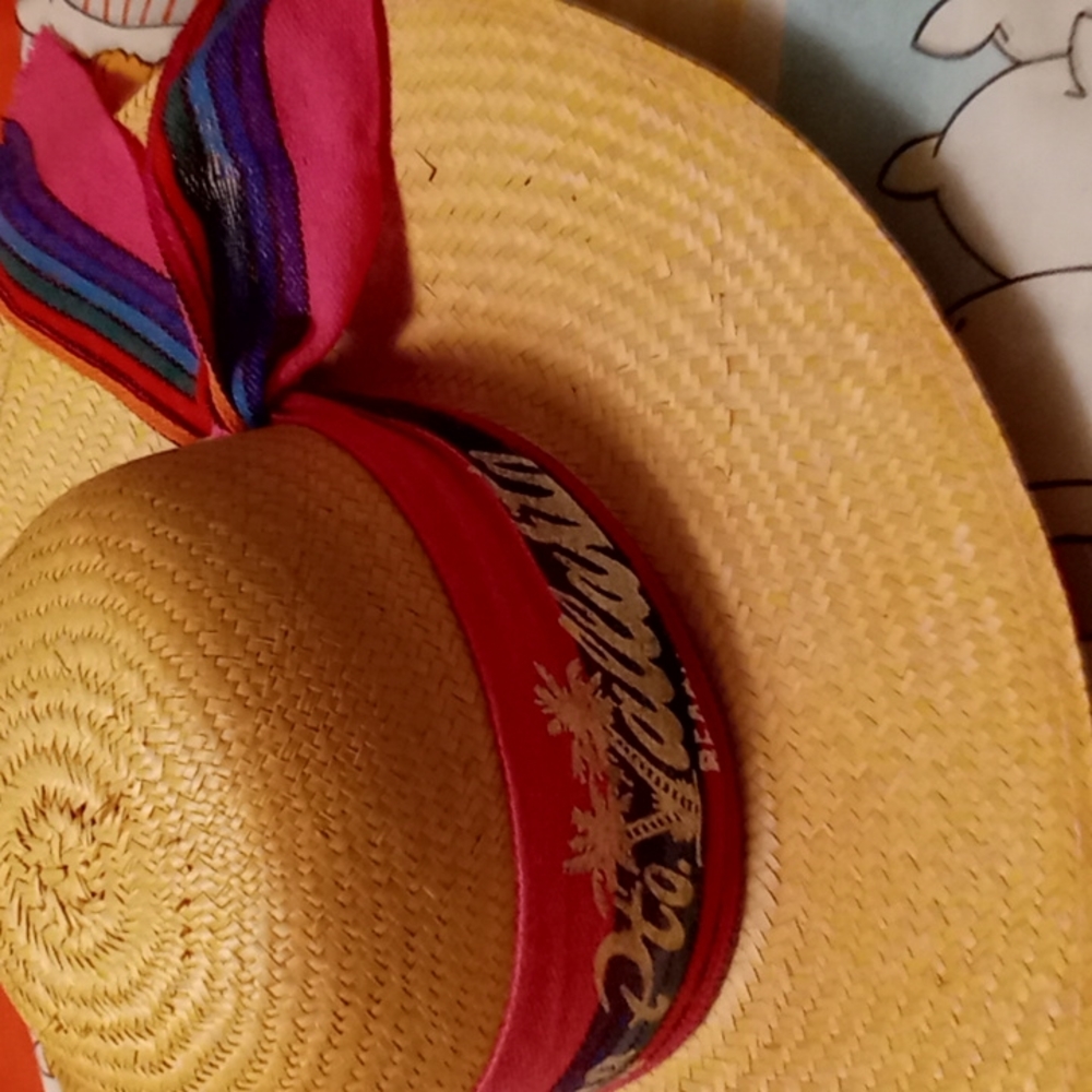 Vintage 90's, Unisex,Straw,Corona Beach Hat with Colorful Headband from Mexico🦋 - Picture 6 of 7